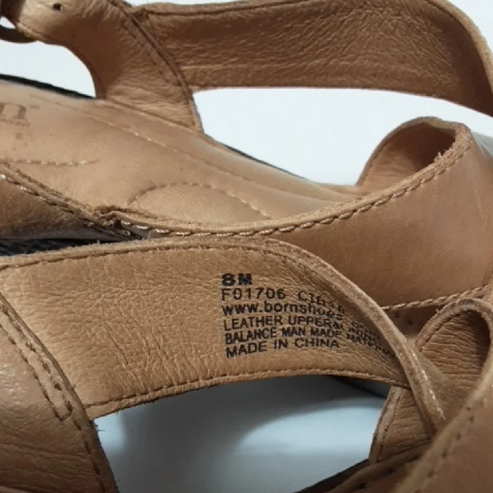 BORN EMMY Elegant Tan Women's 8 Slingback Leather ‎ Sandals